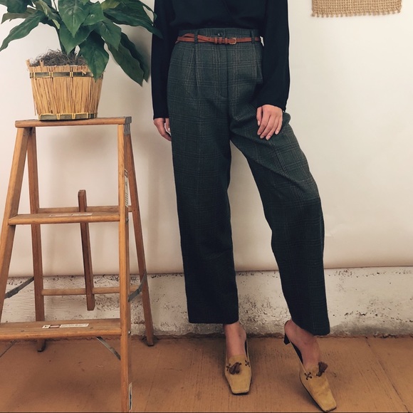 Forest Plaid Wool Trouser - Picture 3 of 7